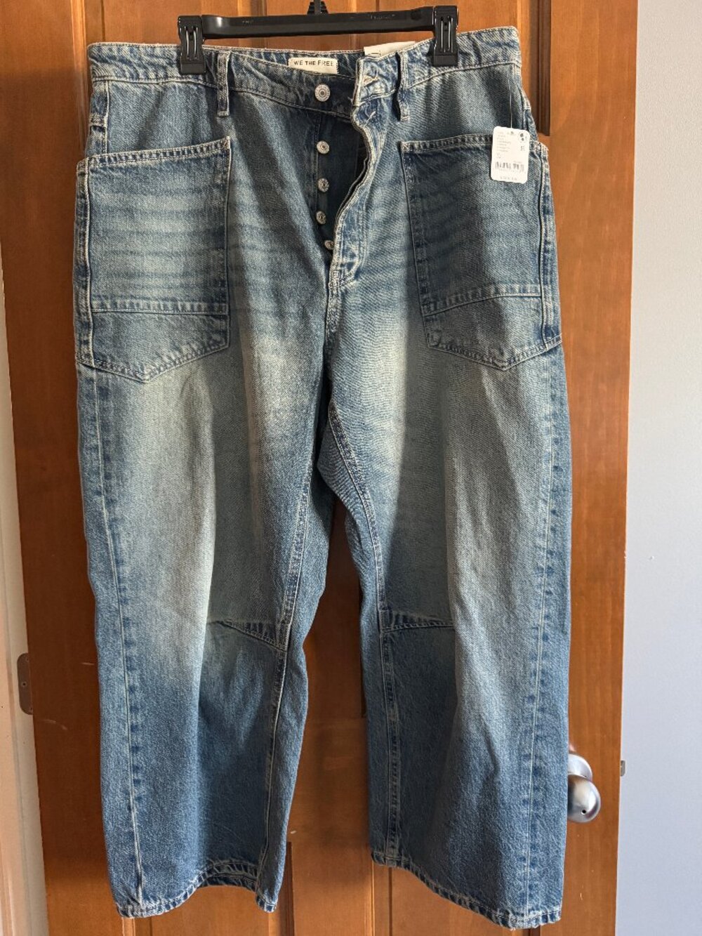 Free People We The Free High Hopes Moxie Jeans Indigo Size 32 NWT - Picture 3 of 13